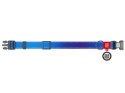 Collar WauDog Nylon Mono Obroża nylonowa odblaskowa z QR-paszportem, plastikowy fastex, L 25mm/33-49cm niebieska