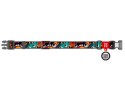 Collar WauDog Nylon Obroża nylonowa z QR-paszportem, plastikowy fastex, wzór ZĘBATE POTWORY, M 20mm/28-40cm