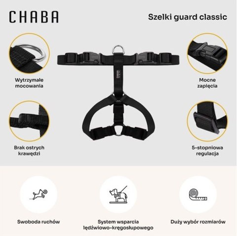 CHABA Szelki Guard XL 2,5cm czarne