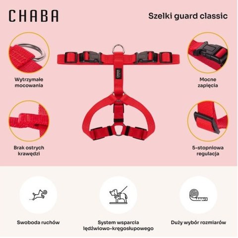 CHABA Szelki Guard S 1,5cm czerwone