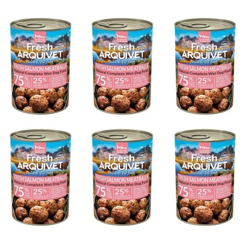 Arquivet Fresh klopsiki z łososiem, marchewką i groszkiem 6x400g