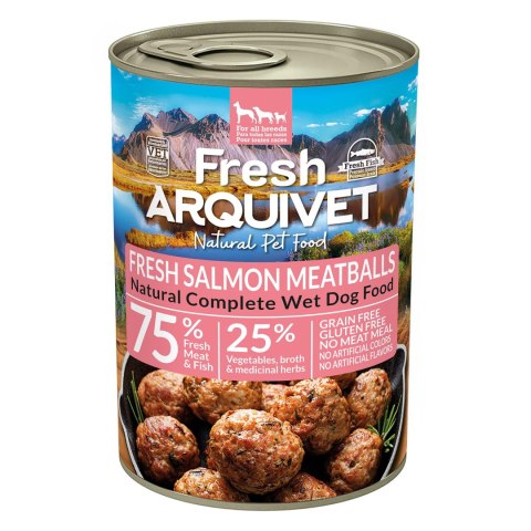 Arquivet Fresh klopsiki z łososiem, marchewką i groszkiem 6x400g