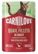 Carnilove Cat Quail Sterilised - przepiórka w sosie saszetka 85g