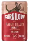 Carnilove Cat Rabbit Kitten - królik w sosie saszetka 85g
