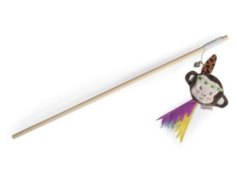 Camon Cat Toy Wędka drewniana z dzwonkiem i kocimiętką indian