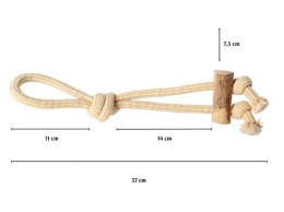 Dingo Psia-Kawka Gryzak z drewna kawowego sznurowy przeciągacz 37cm